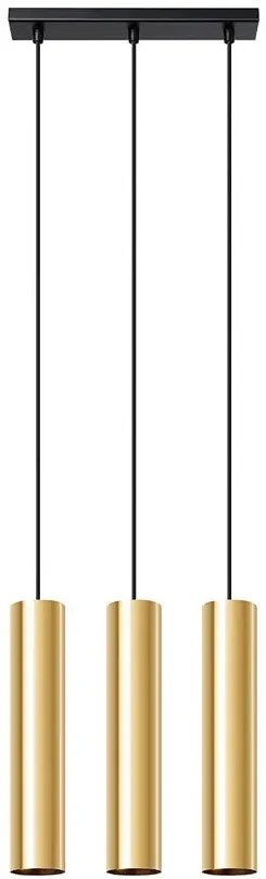 Złota potrójna lampa wisząca sople - 3X A416 F6-W83