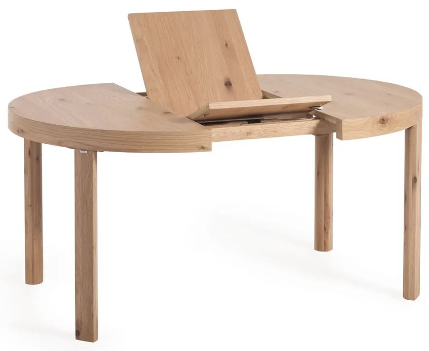 Okrągły rozkładany stół z dodatkowym blatem w dekorze dębu ø 120 cm Colleen – Kave Home