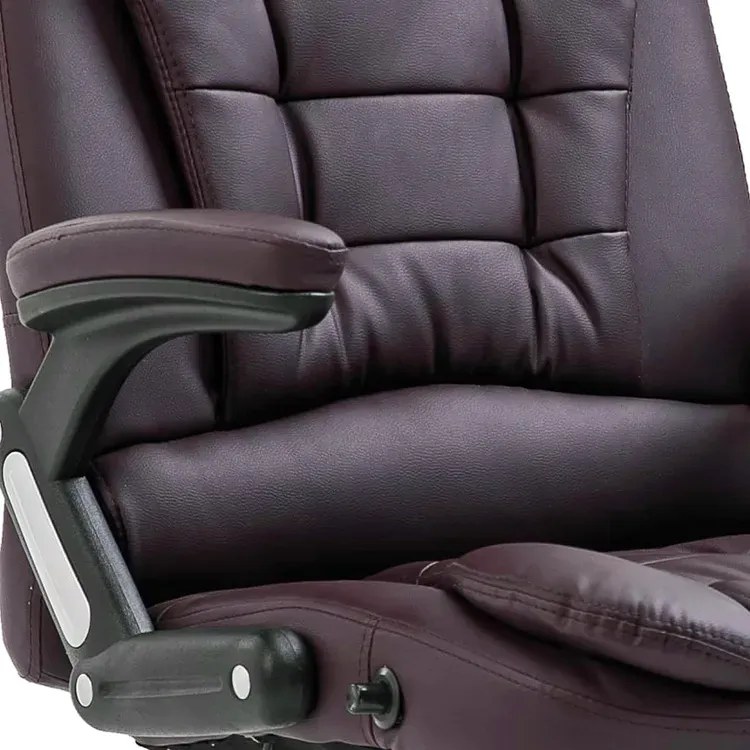 Brązowy rozkładany fotel biurowy - Loker