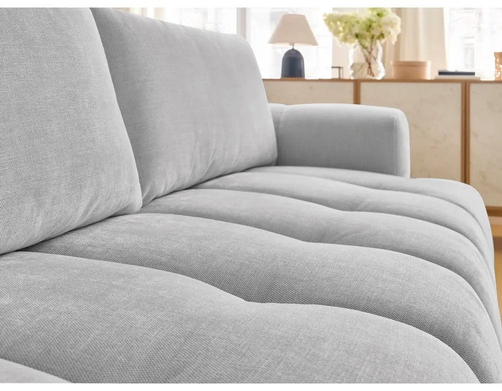 Jasnoszara rozkładana/ze schowkiem sofa 251 cm Fuji – Bobochic Paris