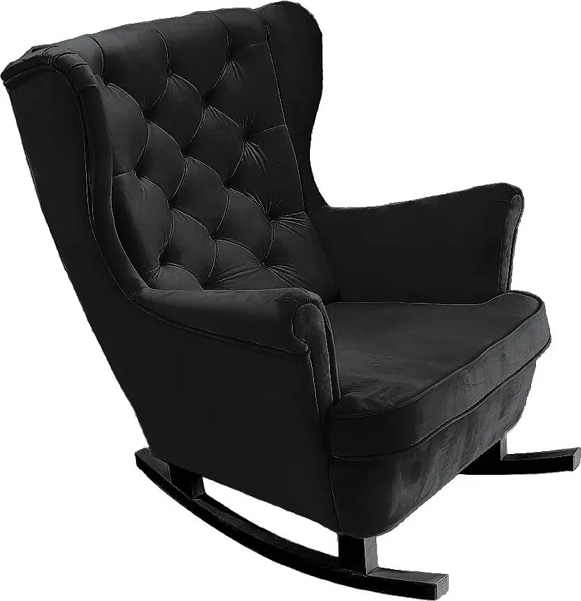 Fotel Relax z Tapicerowanym Siedzeniem i Podłokietnikami, Fotel TV 102x81x95cm Czarny_29861