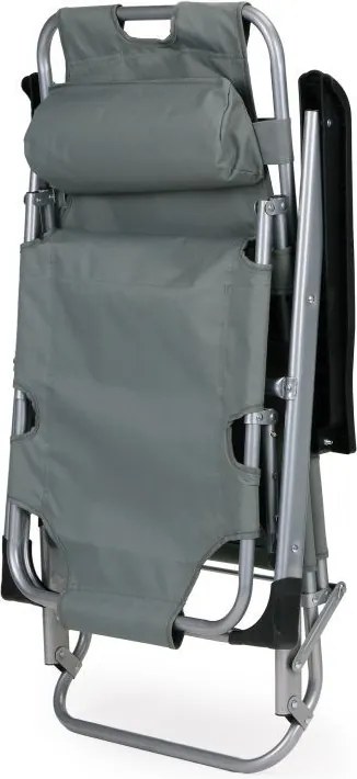 Składany leżak ogrodowy z regulacją Santora 010, szary