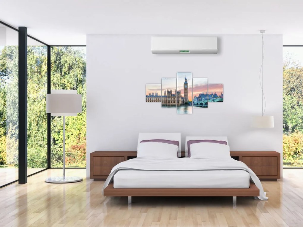 Obraz - Londyn w pastelowych kolorach (125x70 cm)