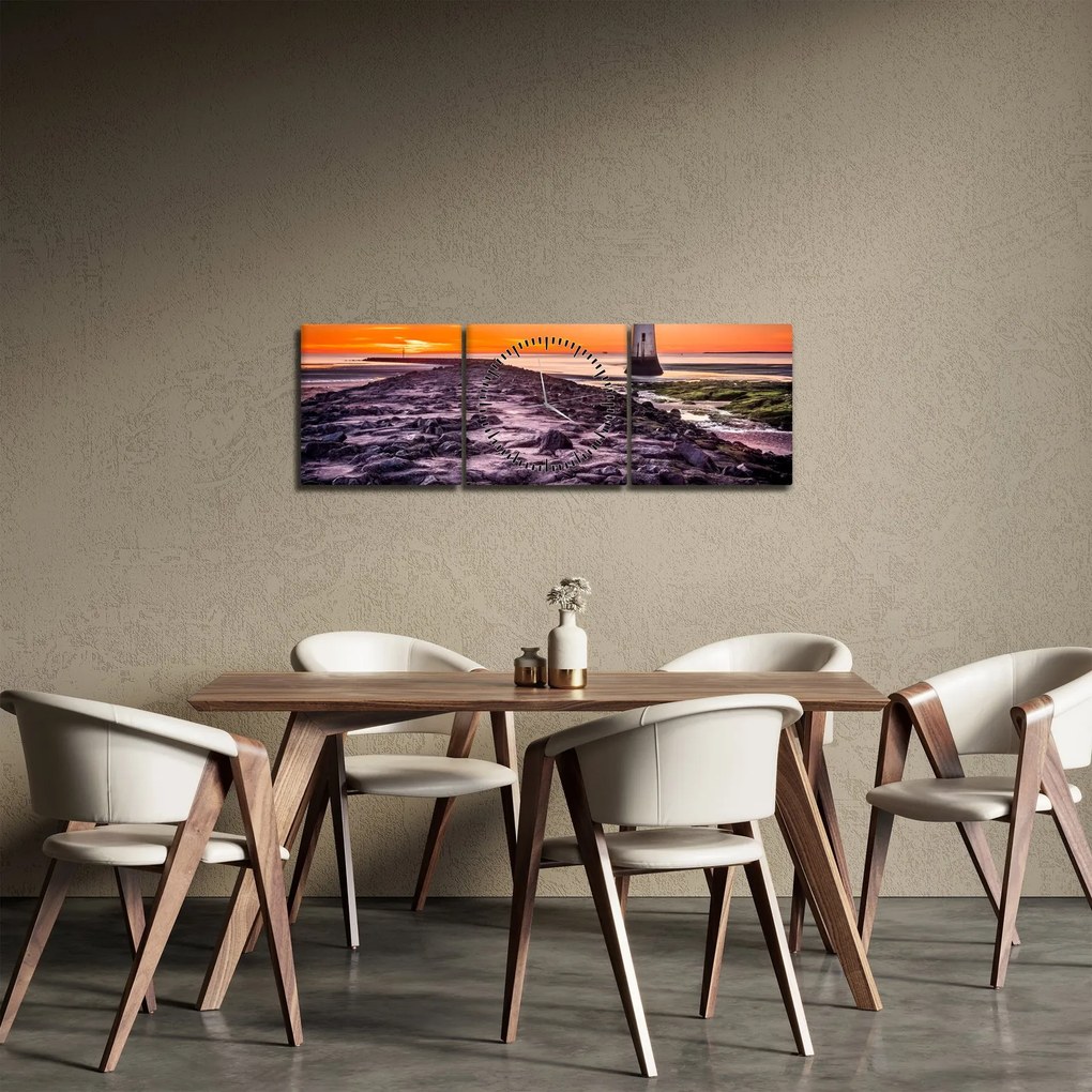 Obraz latarni morskiej (z zegarem) (90x30 cm)
