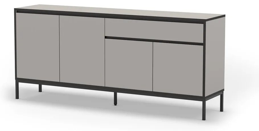 Szarobeżowa niska komoda 180x80 cm Lorenza – Marckeric