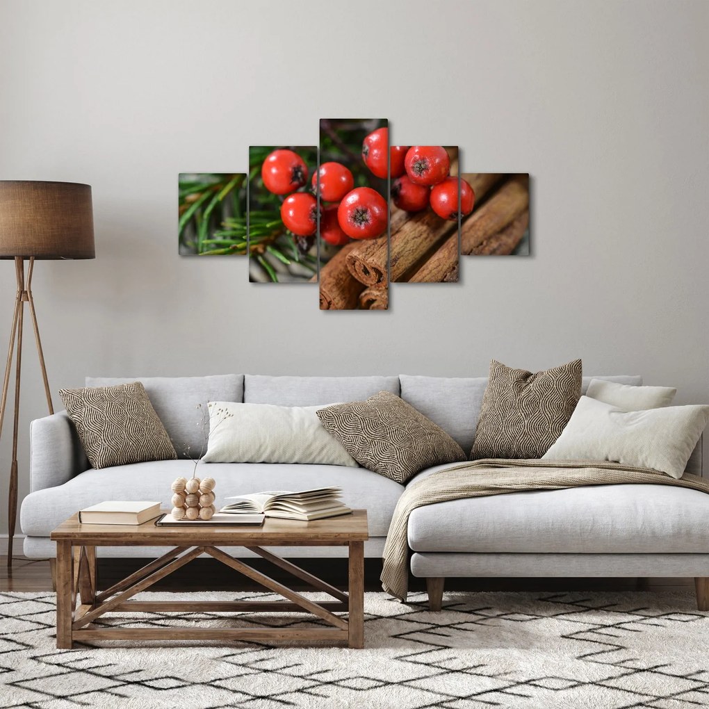 Obraz jagód i cynamonu (125x70 cm)