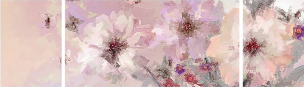 Obraz - Kolaż artystyczny z motylami (170x50 cm)