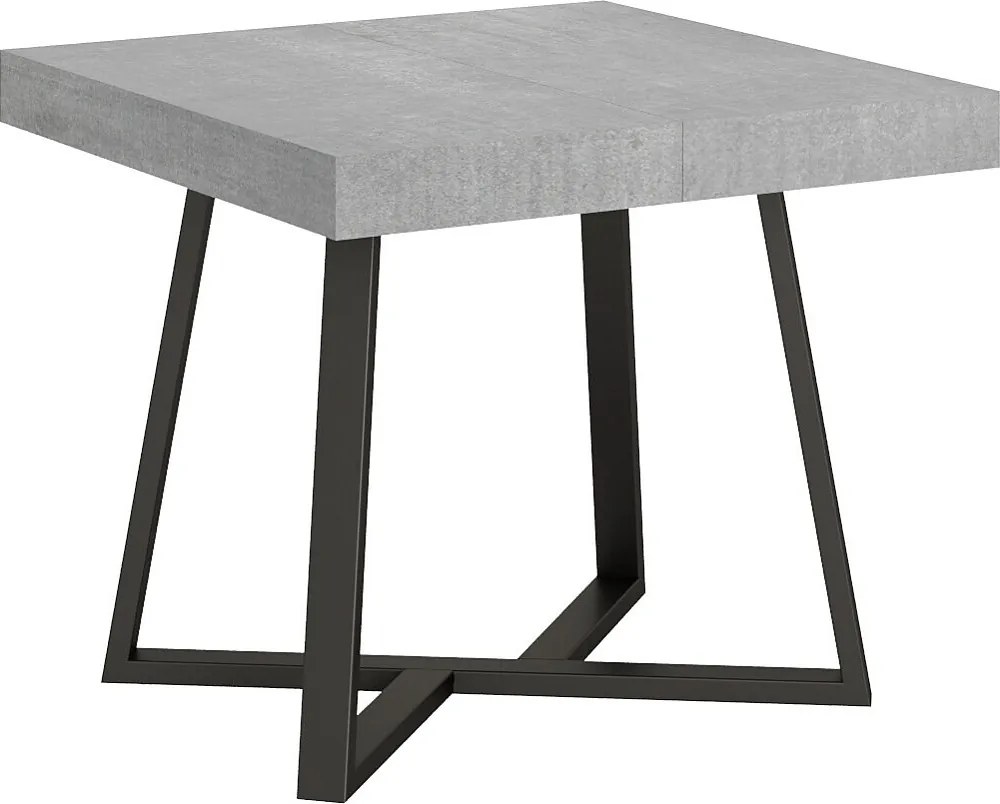 Stół rozkładany 90/194x90 cm Zeplir cementu nogi antracytowe