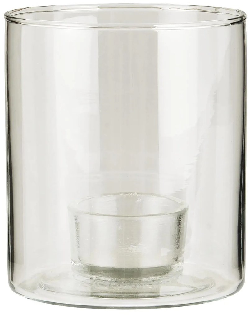 IB Laursen Szklany świecznik na podgrzewacze, przezroczysty