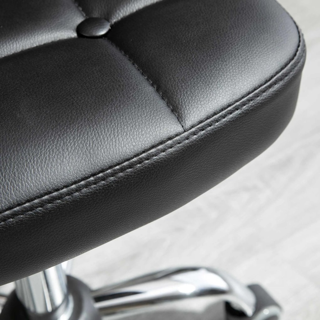 HOMCOM Zestaw 2 stołków roboczych, sztuczna skóra, ciemnoszare, 72–87 cm