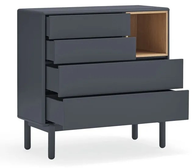Ciemnoszara niska komoda 90x90 cm Corvo – Teulat