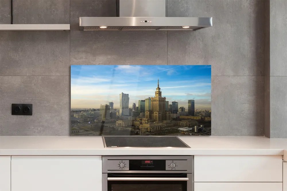 Panel szklany do Kuchni Nowoczesna Panorama Warszawy