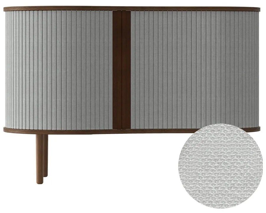 Szaro-brązowa niska komoda w dekorze dębu z drzwiami przesuwnymi 100x67 cm Audacious – UMAGE