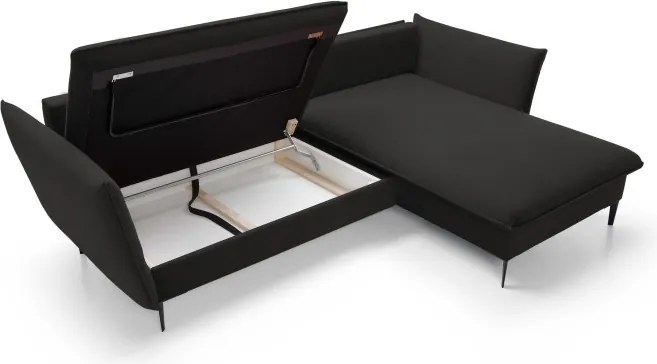 Narożnik GLOSS Prawostronny z funkcją spania, zestaw z poduszkami wolnostojący tkanina RIVIERA 16 Cappucino WERSAL