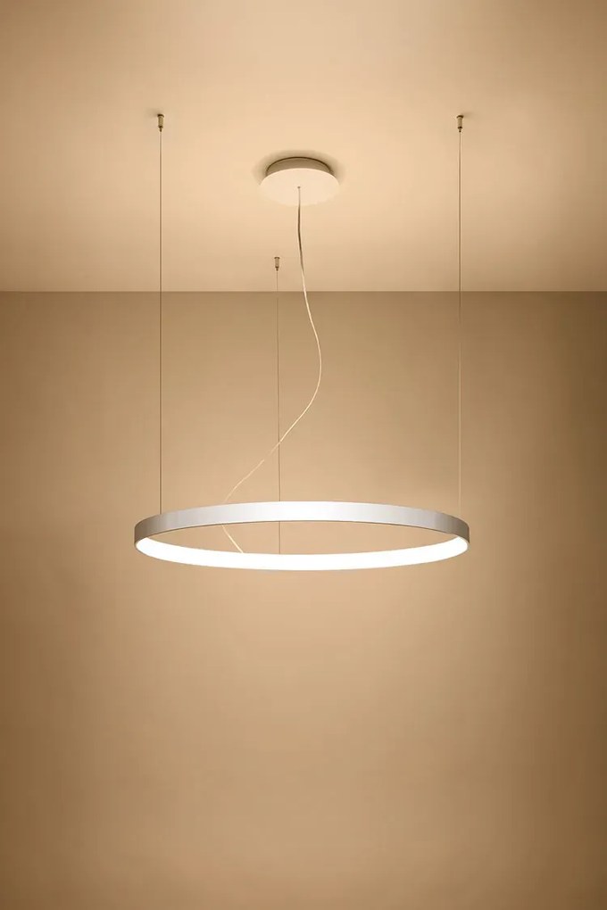 Biała lampa wisząca ring LED S6-K29