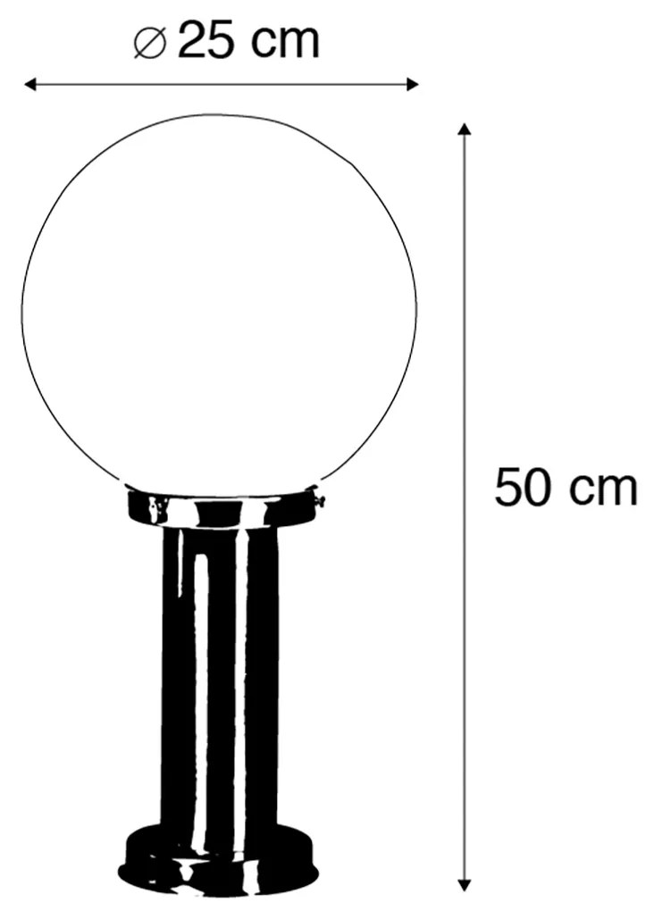 Zewnetrzna Inteligentny słup ogrodowy ze stali nierdzewnej 50 cm z WiFi A60 - Sfera Nowoczesny Oswietlenie zewnetrzne