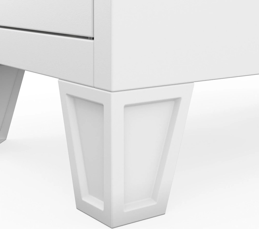 Szafka ubraniowa metalowa pracownicza głęboka 2-drzwiowa biała, 292x1720x600 mm: BARTEK 1 Plus D600