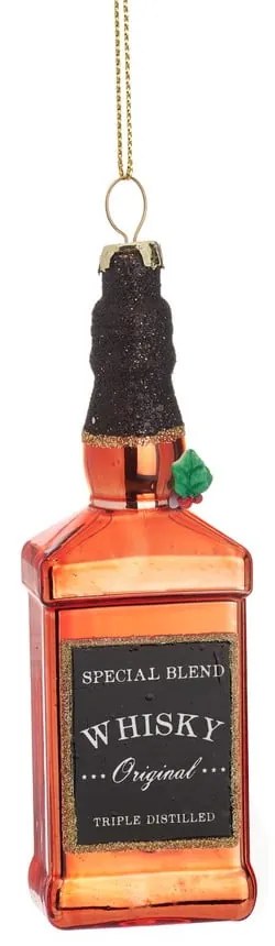 Szklana ozdoba świąteczna wykonana ręcznie 12 cm Whisky Bottle – Sass & Belle