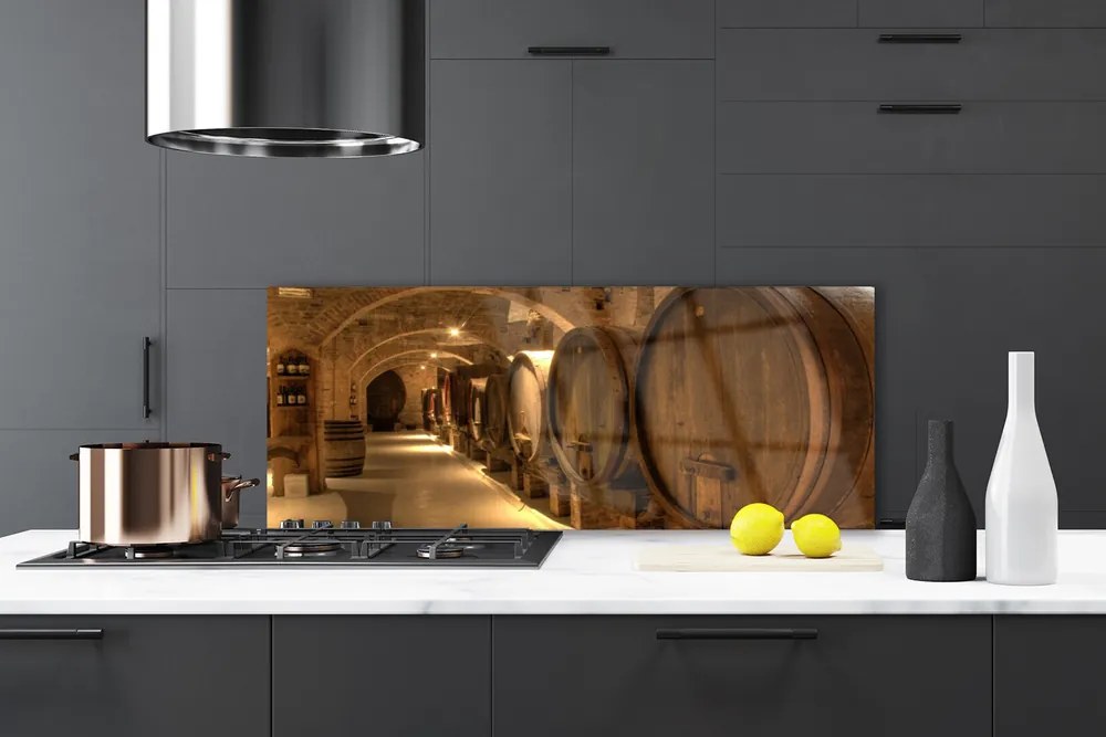 Panel nad blat kuchenny Drewniane Beczki W Starym Stylu