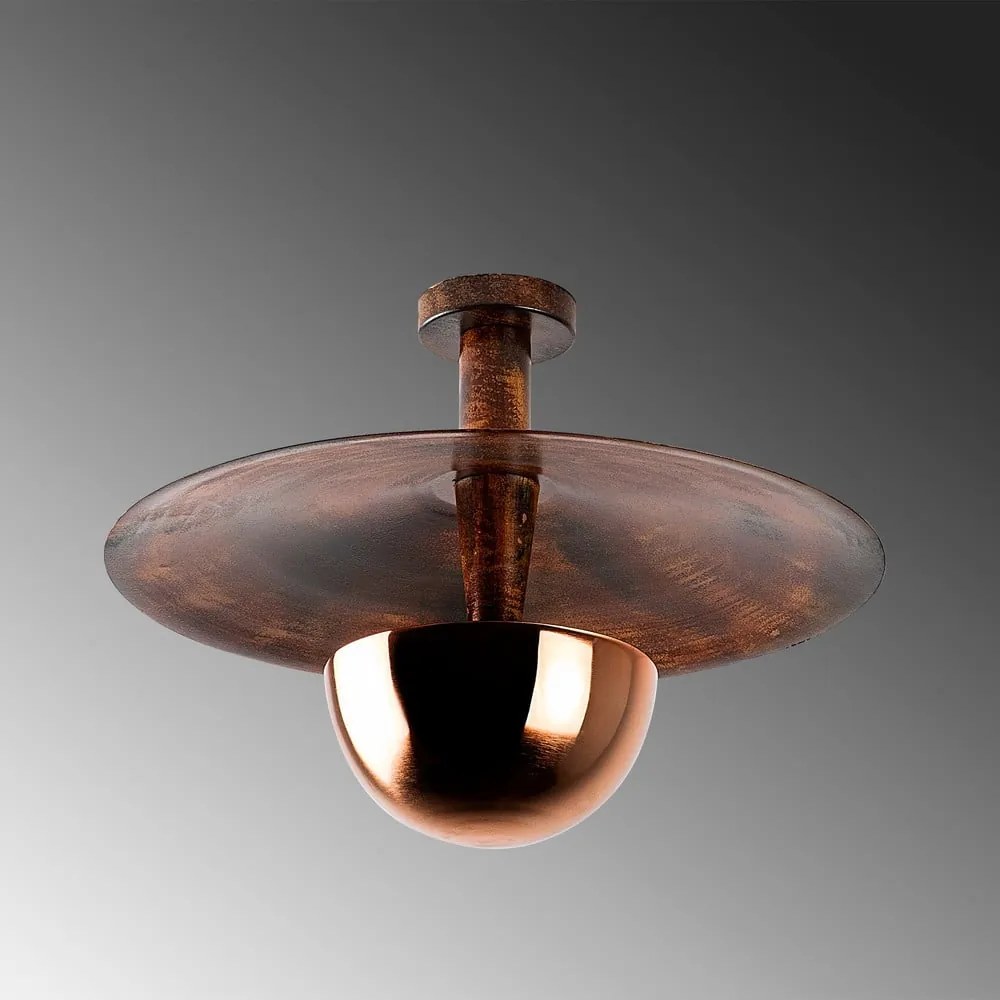 Lampa wisząca w kolorze miedzi z metalowym kloszem ø 48 cm Kurt – Opviq lights