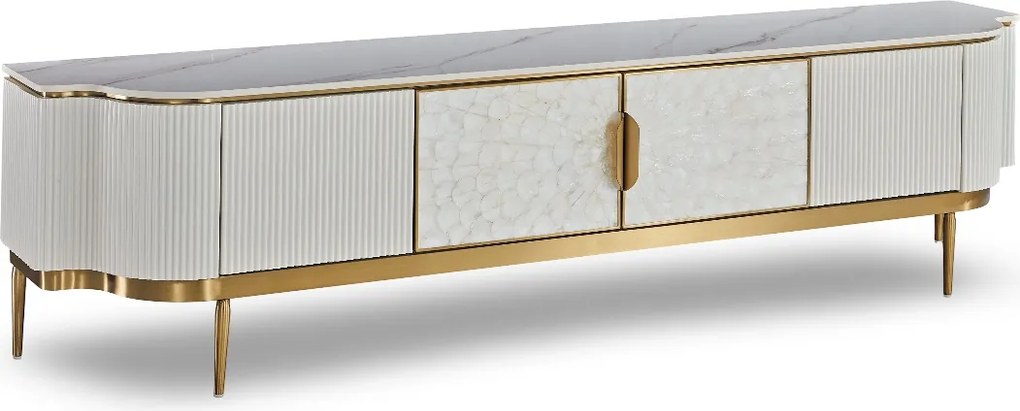 Szafka RTV glamour Stilig ST905C w kolorze ecru