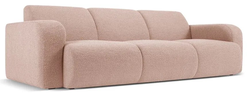 Różowa sofa z materiału bouclé 235 cm Molino – Micadoni Home