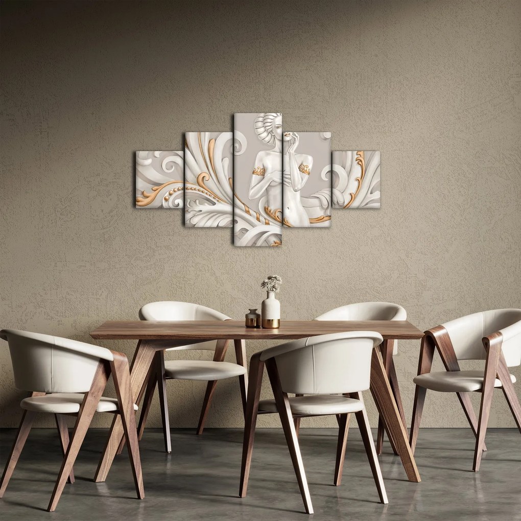 Obraz bogini na ozdobnym tle (125x70 cm)