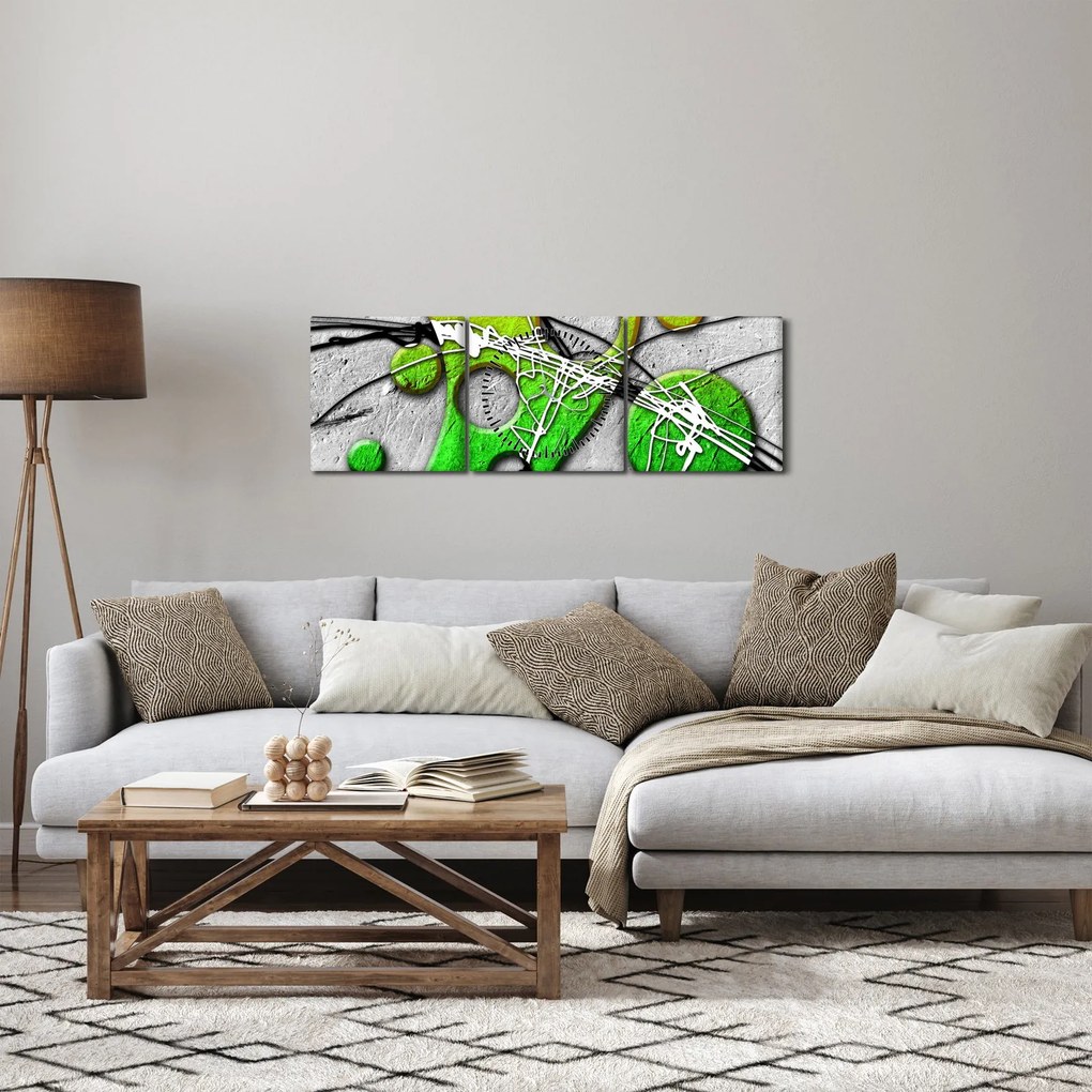 Abstrakcyjny obraz (z zegarem) (90x30 cm)