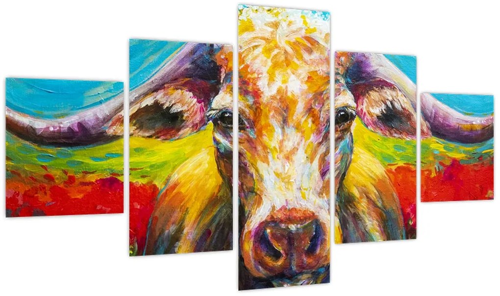 Obraz - Malowana krowa (125x70 cm)