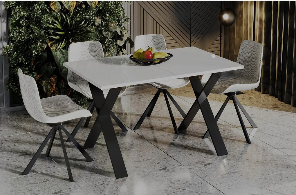 Stół rozkładany X 130(210)x80 biały połysk