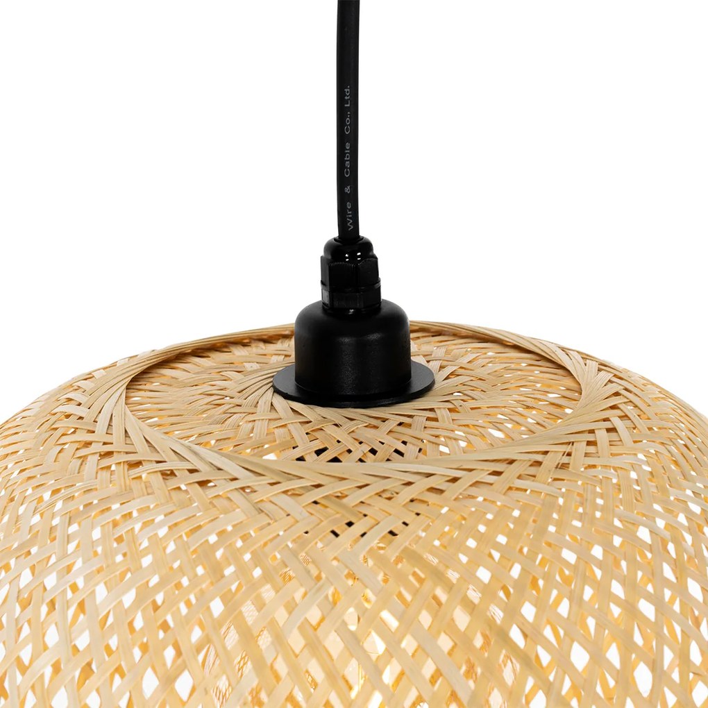 Zewnetrzna Orientalna lampa wisząca zewnętrzna bambusowa 3-światłowa IP44 - RafaelKolonialny Oswietlenie zewnetrzne
