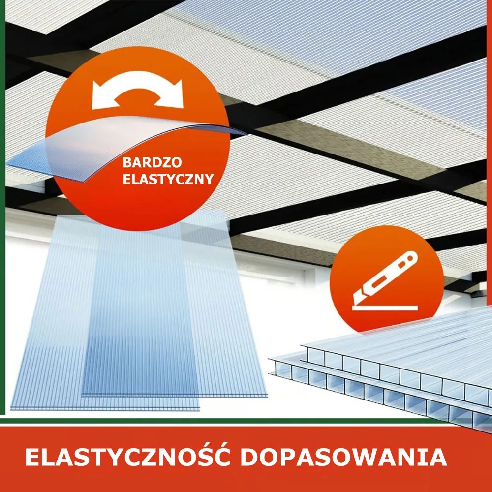 Poliwęglan komorowy MARK 6mm, 60,5x121x0,6cm, 10 szt., przezroczysta Jurhan
