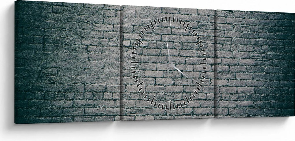 Obraz ściany z cegły (z zegarem) (90x30 cm)
