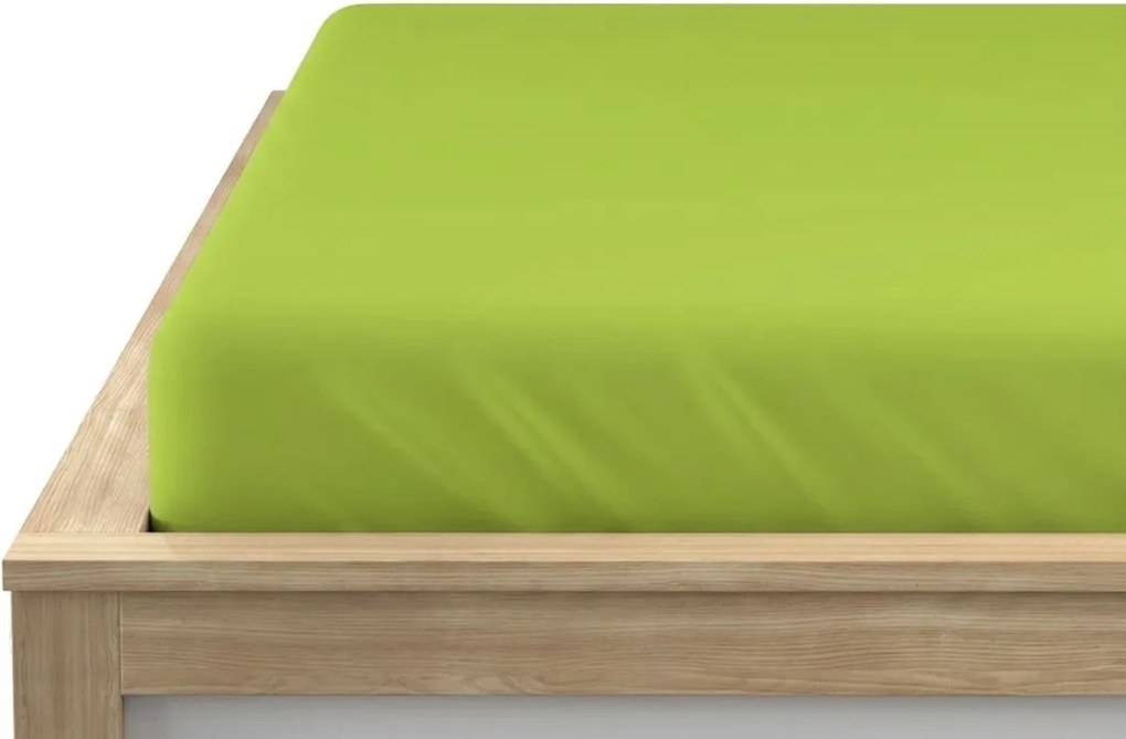 PrzytulneMieszkanie.pl Jersey prześcieradło BASIC jasnozielone 90 x 200 cm