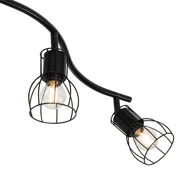 Nowoczesny plafon z reflektorami czarny 145 cm 6-świateł - Botu