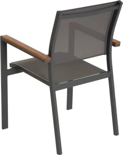 Krzesła ogrodowe aluminiowe, sztaplowane, 2 sztuki, antracyt