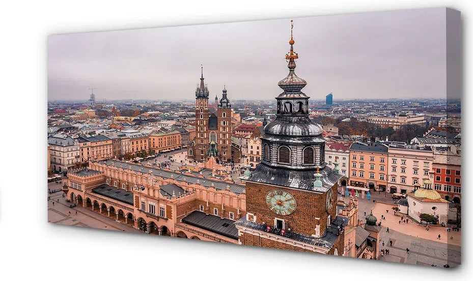 Obraz na płótnie Zimowa Panorama Krakowskich Kościołów