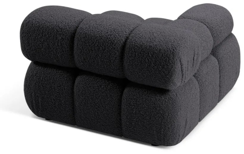 Antracytowy moduł sofy z materiału bouclé (lewostronny) Bellis – Micadoni Home