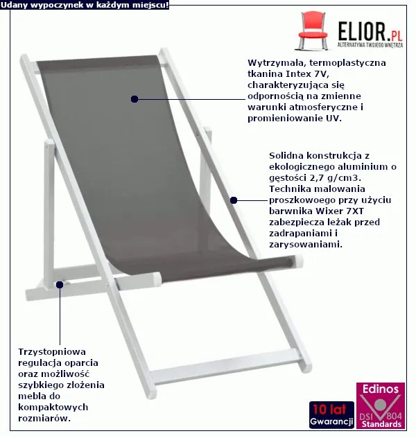 Komplet szarych krzeseł ogrodowych - Pixo