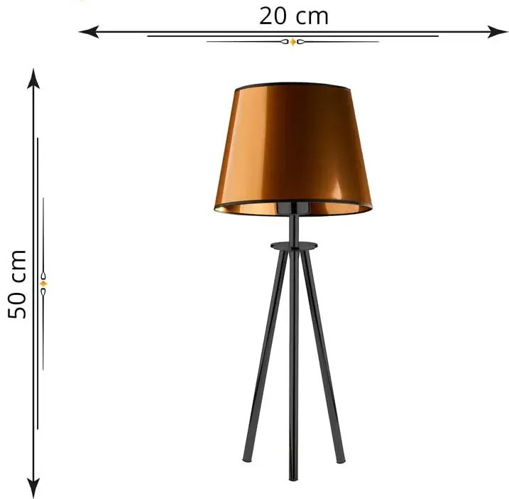Miedziana lampka nocna trójnóg - 31X EX925 M7-A46
