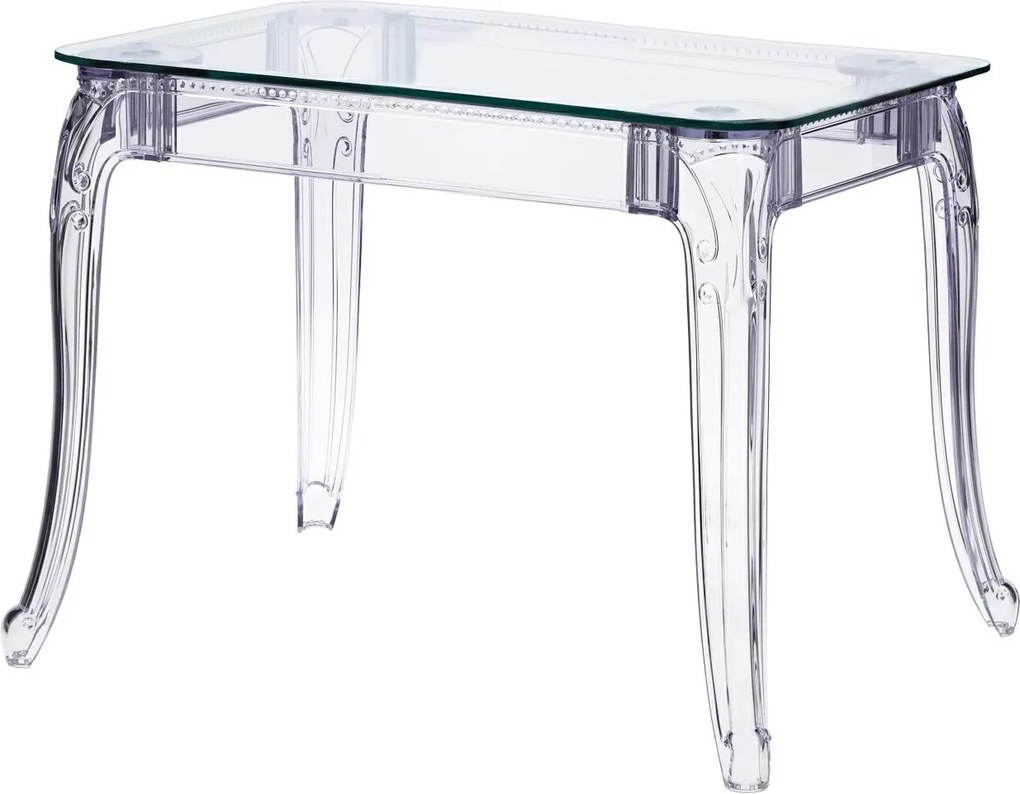 Transparentny stół stylizowany Ghost 120x80 ze szklanym blatem