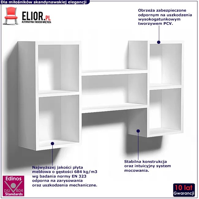 Biała wisząca półka dziecięca A1-G66