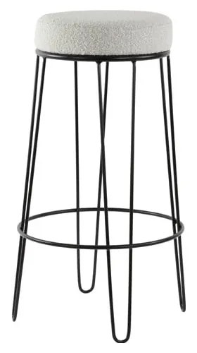Biały tapicerowany hoker (wysokość siedziska 73 cm) Alice – Light & Living