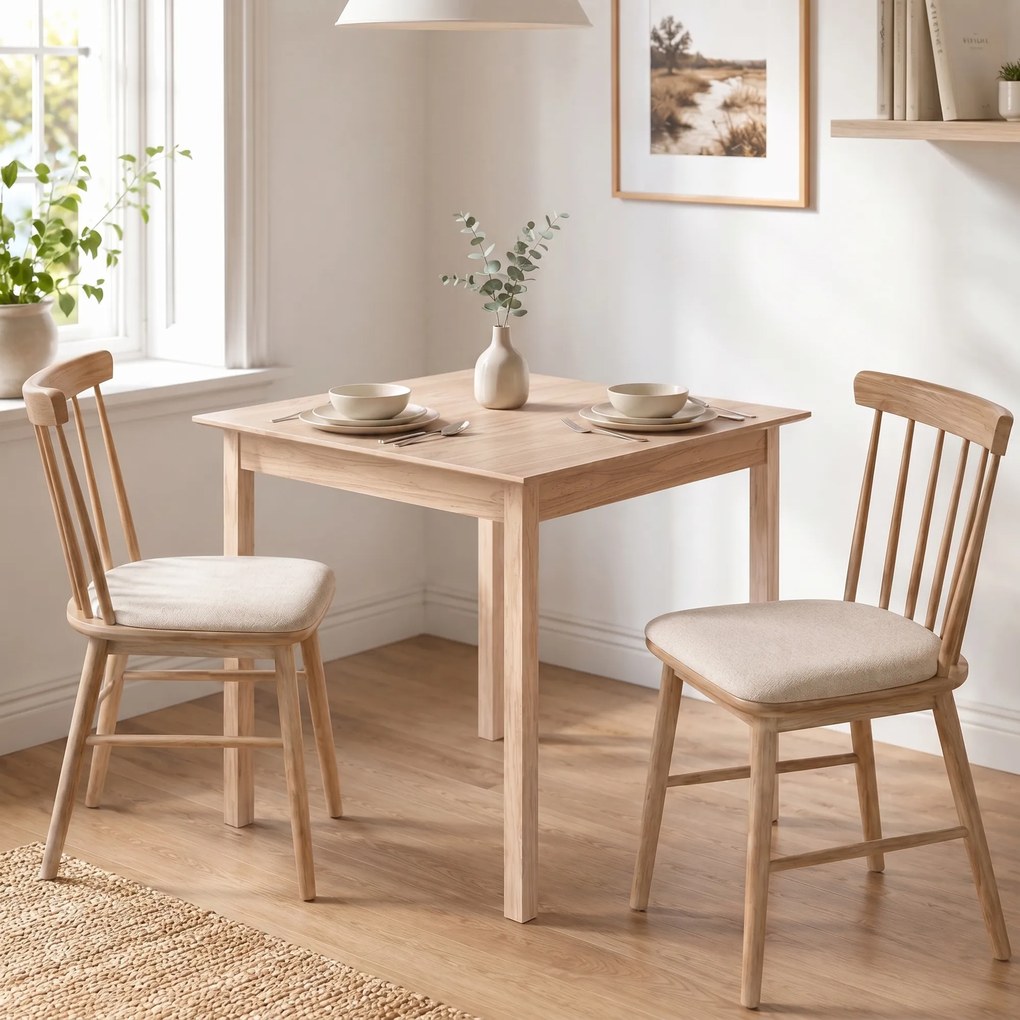 HOMCOM Stół kuchenny Stół jadalny Kwadratowy stół, nowoczesny design, 75 cm x 75 cm x 76 cm, Drewno naturalne | Aosom PL