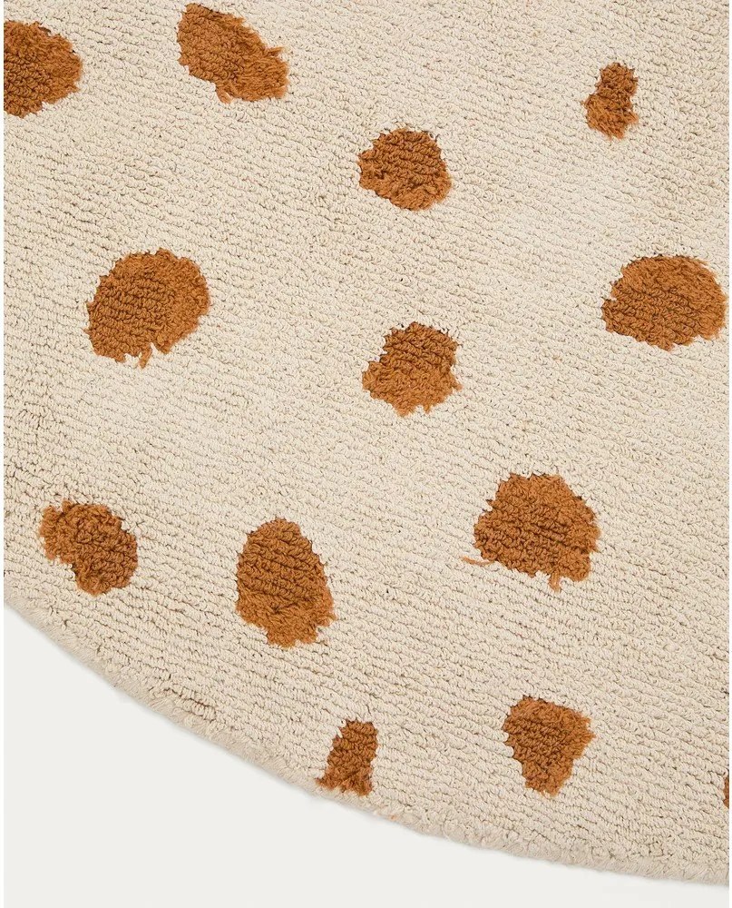 Kremowy bawełniany dywan dziecięcy odpowiedni do prania/tkany ręcznie ø100 cm Tandani – Kave Home