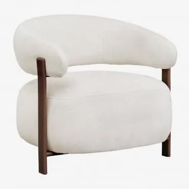 Zestaw 2 Foteli Z Tkaniny Chenille I Żelaza Jolie Brązowy Ciemny Drewno & Kremowo-beżowy Szenil - Sklum