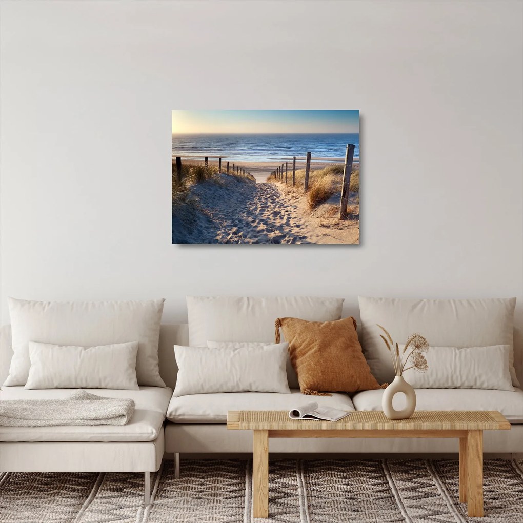 Obraz na szkle - Droga na plażę Morza Północnego, Holandia (70x50 cm)