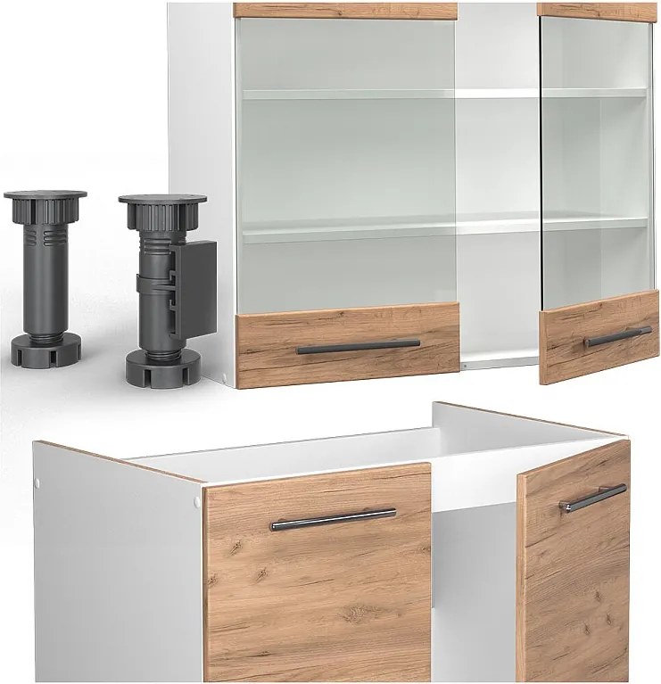 Aneks kuchenny gold power dąb/biały 200x60x81.6 fame-line