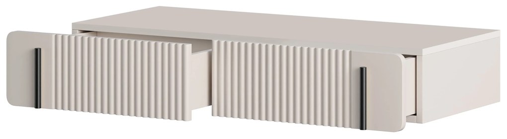 Toaletka Malmi 100 cm wisząca z szufladami - kaszmir / czarny