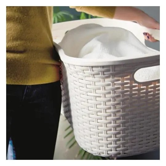 Kremowy kosz na pranie Addis Rattan Laundry Basket Calico